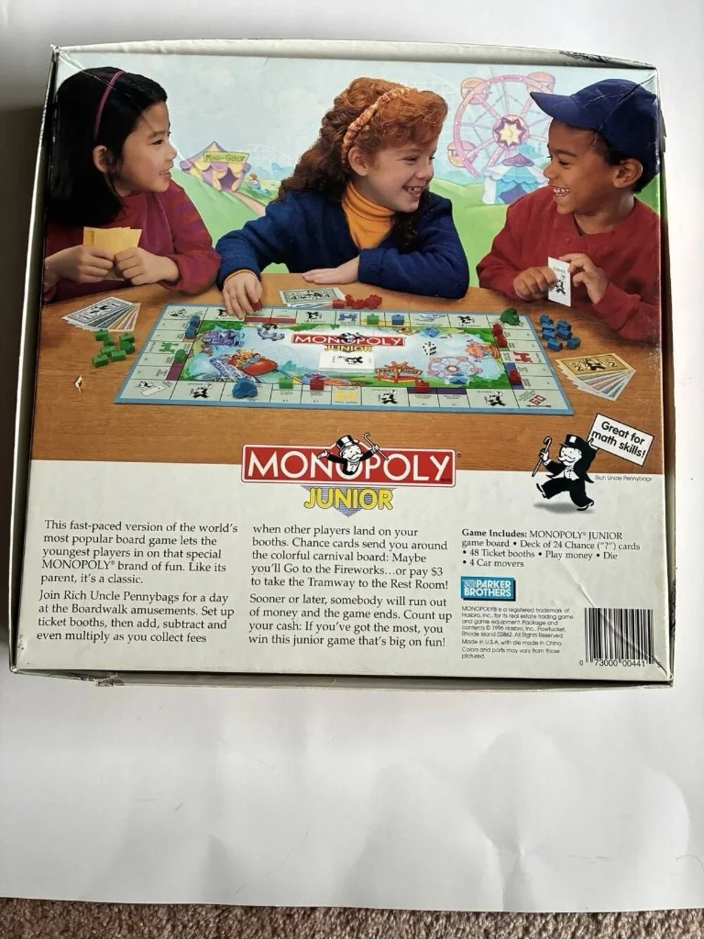Monopoly Junior Amusement Park Empty Replacement Box Only 1996 Parker Brothers